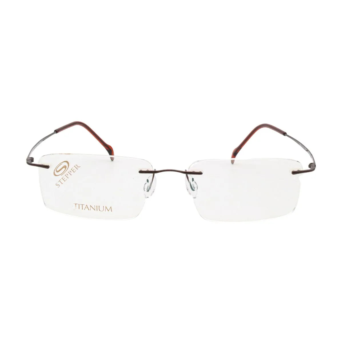Shop Stepper Frame SI-4253B F111, premium Black color rectangle shape titanium rimless stepper eyewear for men. Lightweight stepper spectacles and stepper glasses titanium design at Optorium.