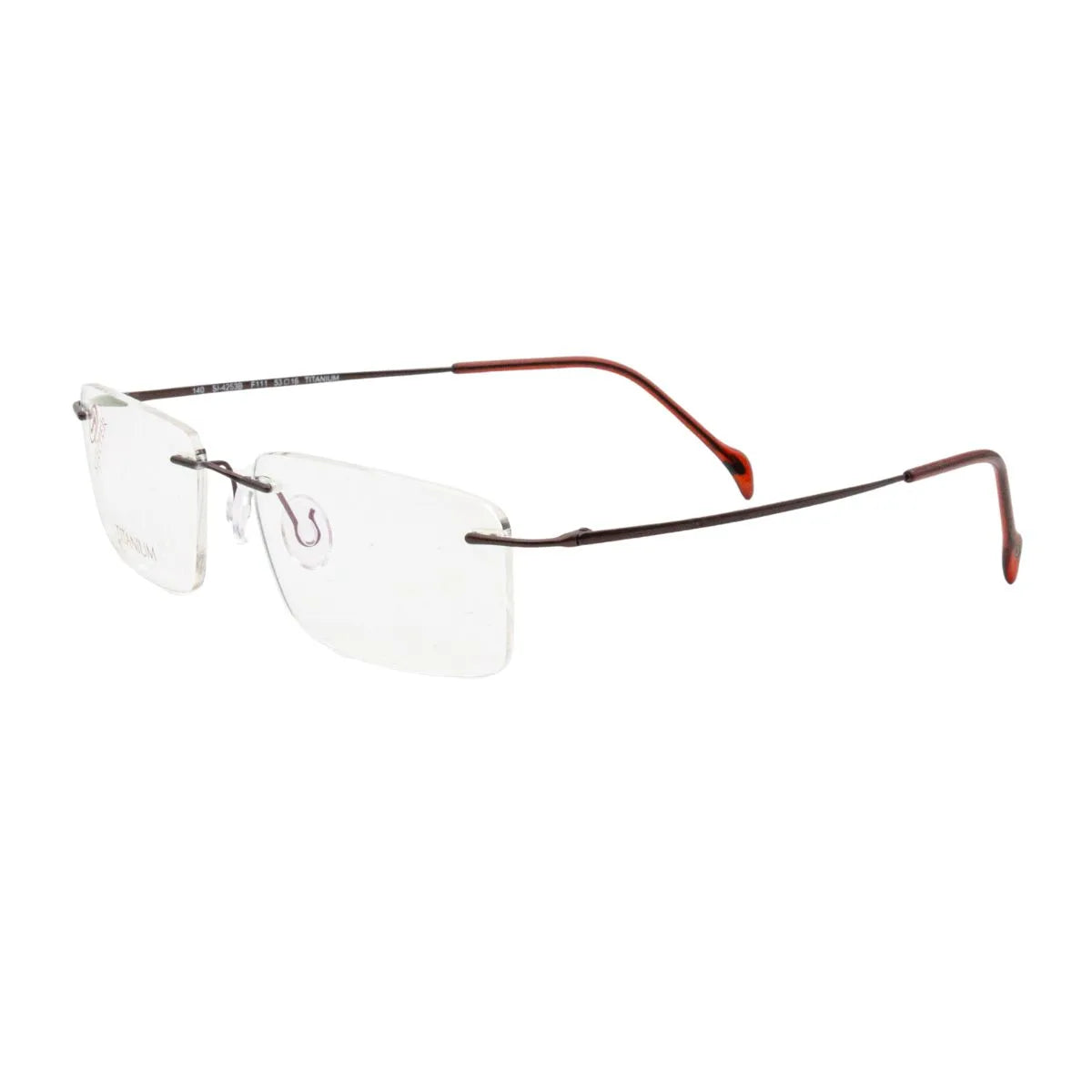 Buy Stepper Eyewear Frames SI-4253B F111, Black color rectangle titanium stepper glasses for men. Trendy stepper eyeframe offering comfort and modern rimless stepper eyewear at Optorium.