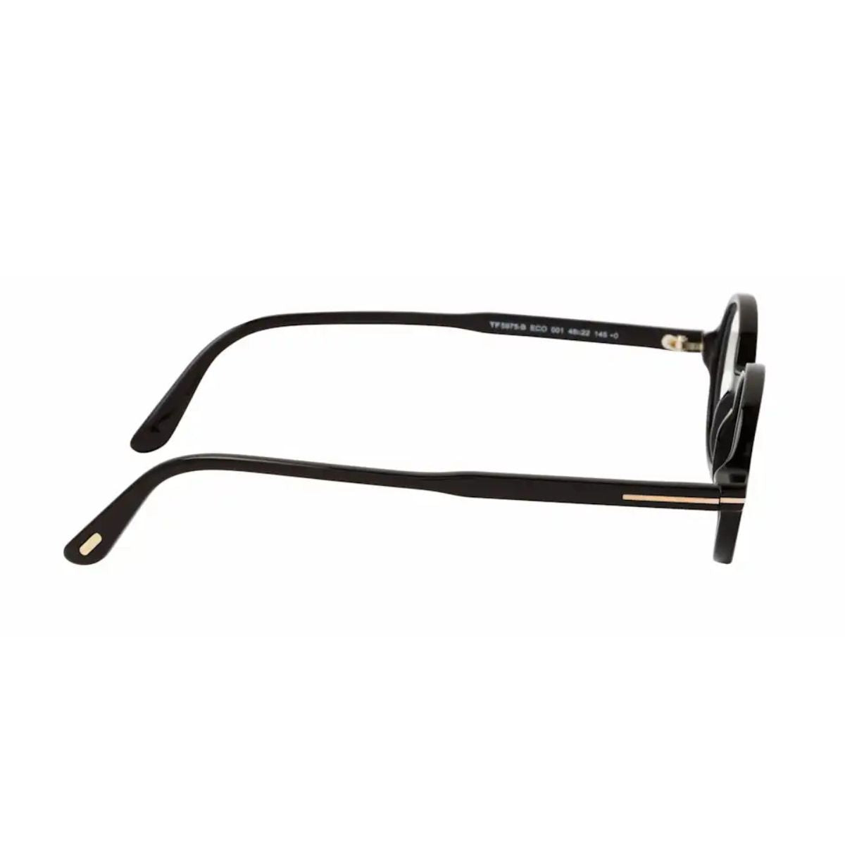 "Tom Ford TF 5975 B 001 round eyeglasses frame, lightweight black frame online at Optorium."