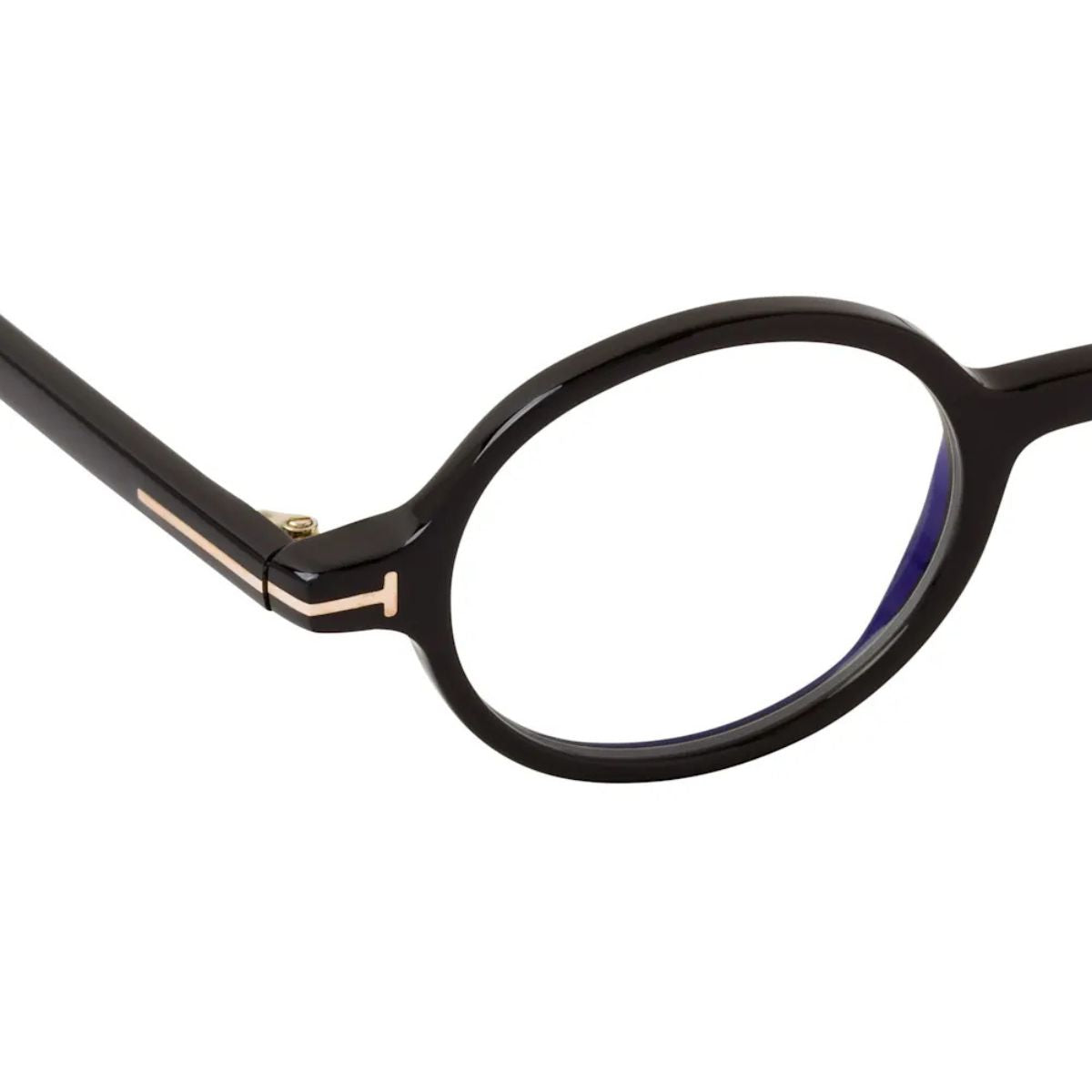"Men's and women's Tom Ford TF 5975 B 001 round eyeglasses frame, stylish black online at Optorium."