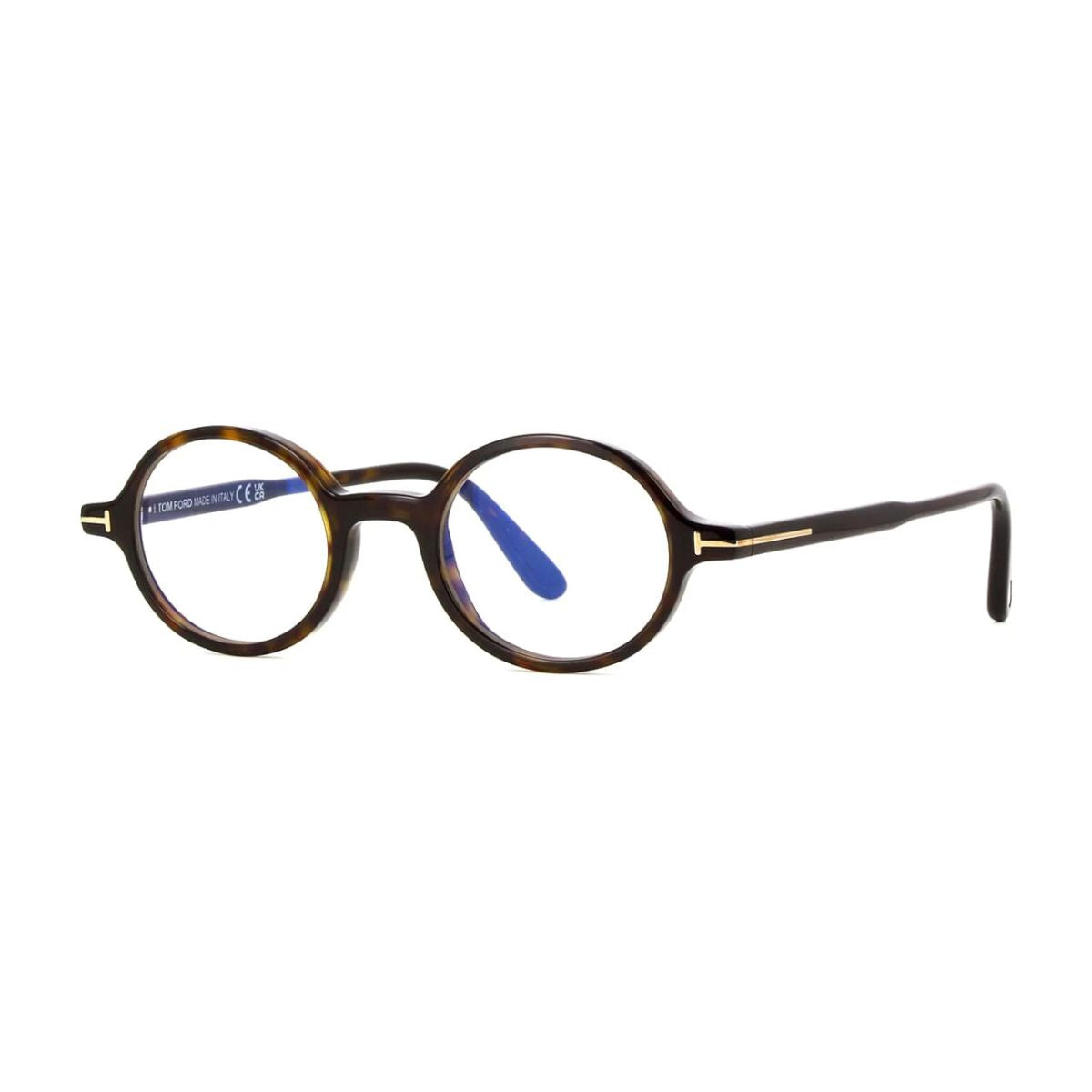 "Stylish Havana Tom Ford TF 5975 B 052 round eyeglasses frame for men and women online at Optorium."