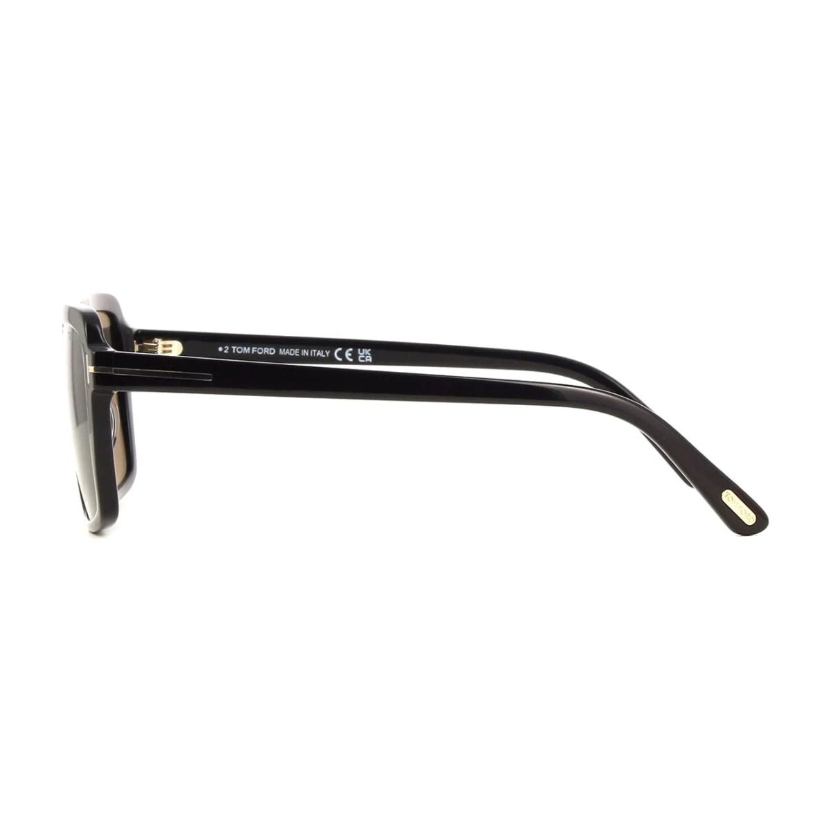 "Stylish Tom Ford Vincent TF 1176 black sunglasses, grey UV lenses online at Optorium."