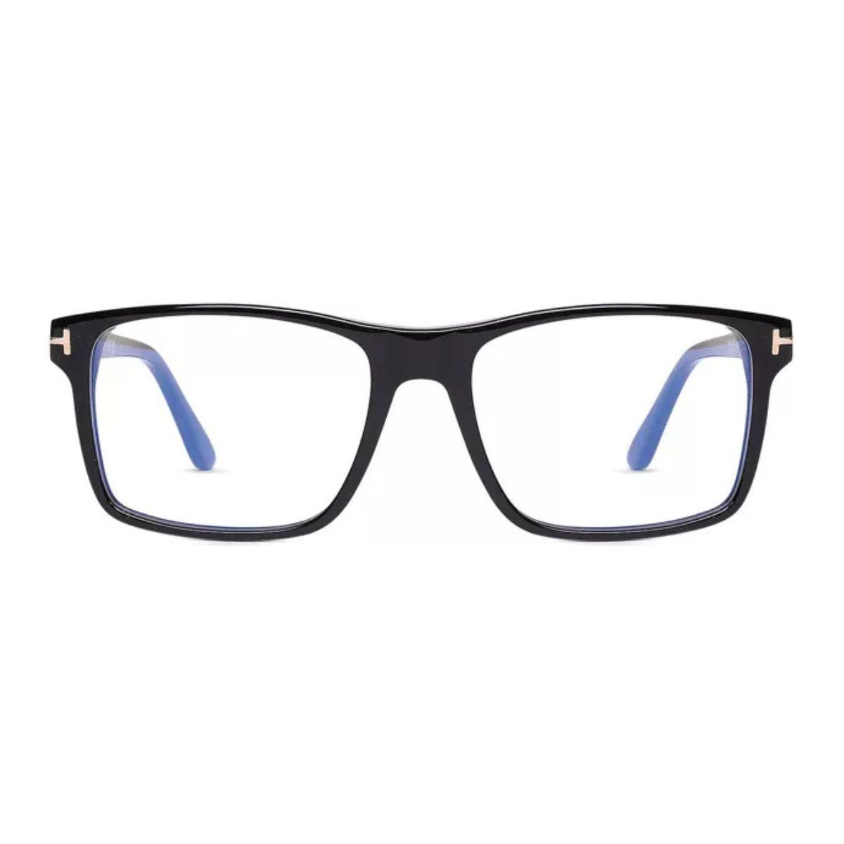 Tom Ford TF 5682 B 001 clip-on eyeglasses with black acetate frame and magnetic sunglasses lens for men’s eyewear in India at Optorium.
