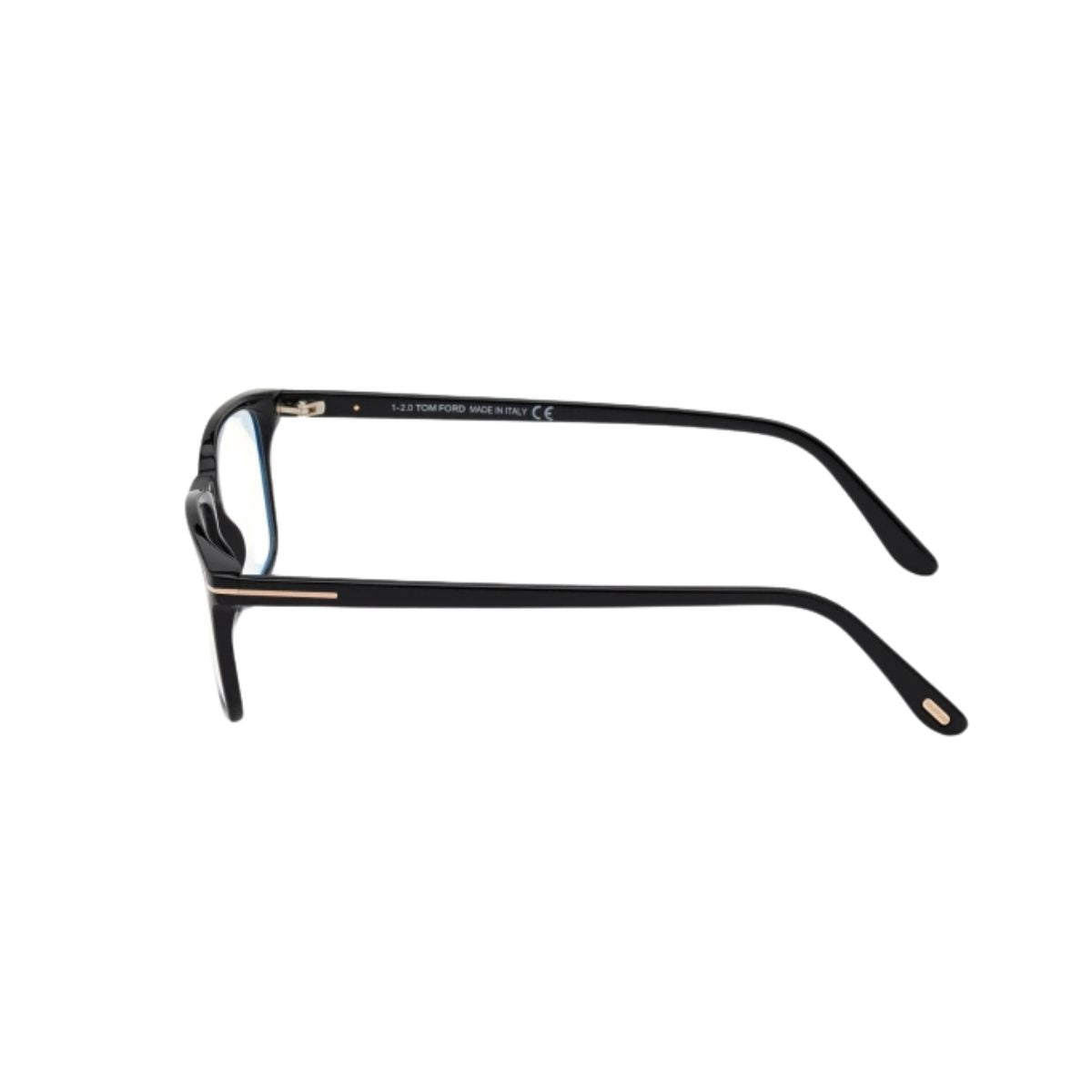 "Comfortable Tom Ford TF 5735-B 001 eyeglasses, filtering blue light for reduced eye strain, on Optorium."