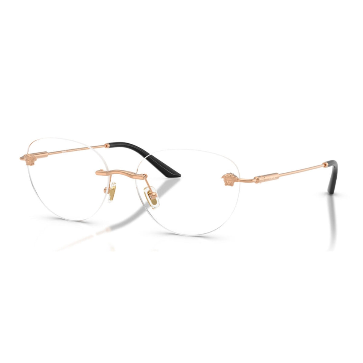 "Luxury metal eyeglass frame Versace 1305 1412 in soft rose gold color for elegant and stylish look Optorium"