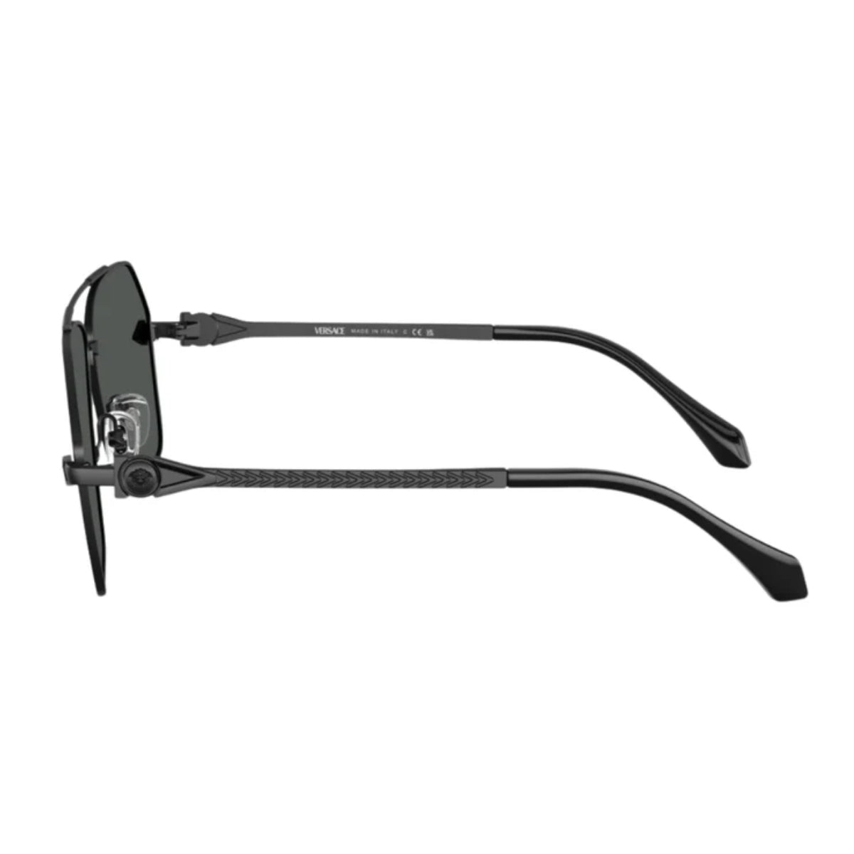 "Men’s polycarbonate lens Versace 2284 1436 sunglasses with full-rim black frame, lightweight and durable for all-day comfort Optorium"