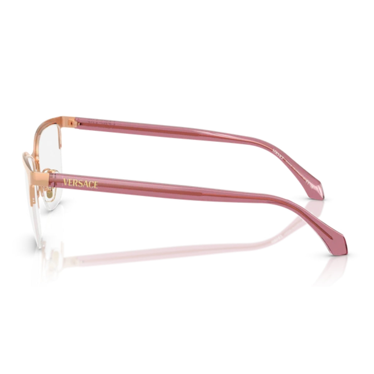 "Close-up of Versace optical frame MOD 1304 1412 temple arms and engraved logo for premium eyewear lovers – Optorium"