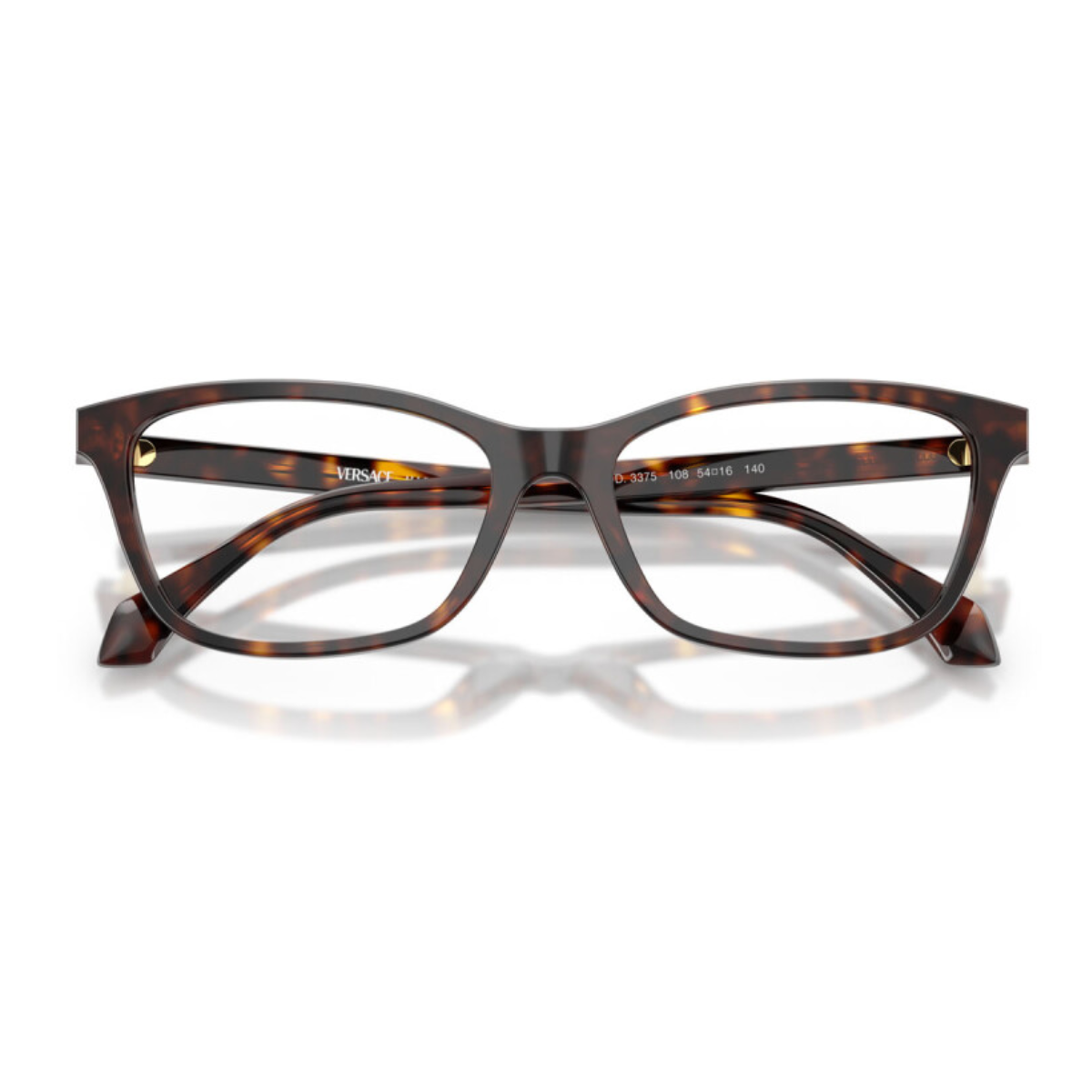 Trendy Versace 3375 108 Havana frames with acetate material, authentic Versace VE3375 108 eyeglasses designed for prescription use, explore latest collections at optorium.