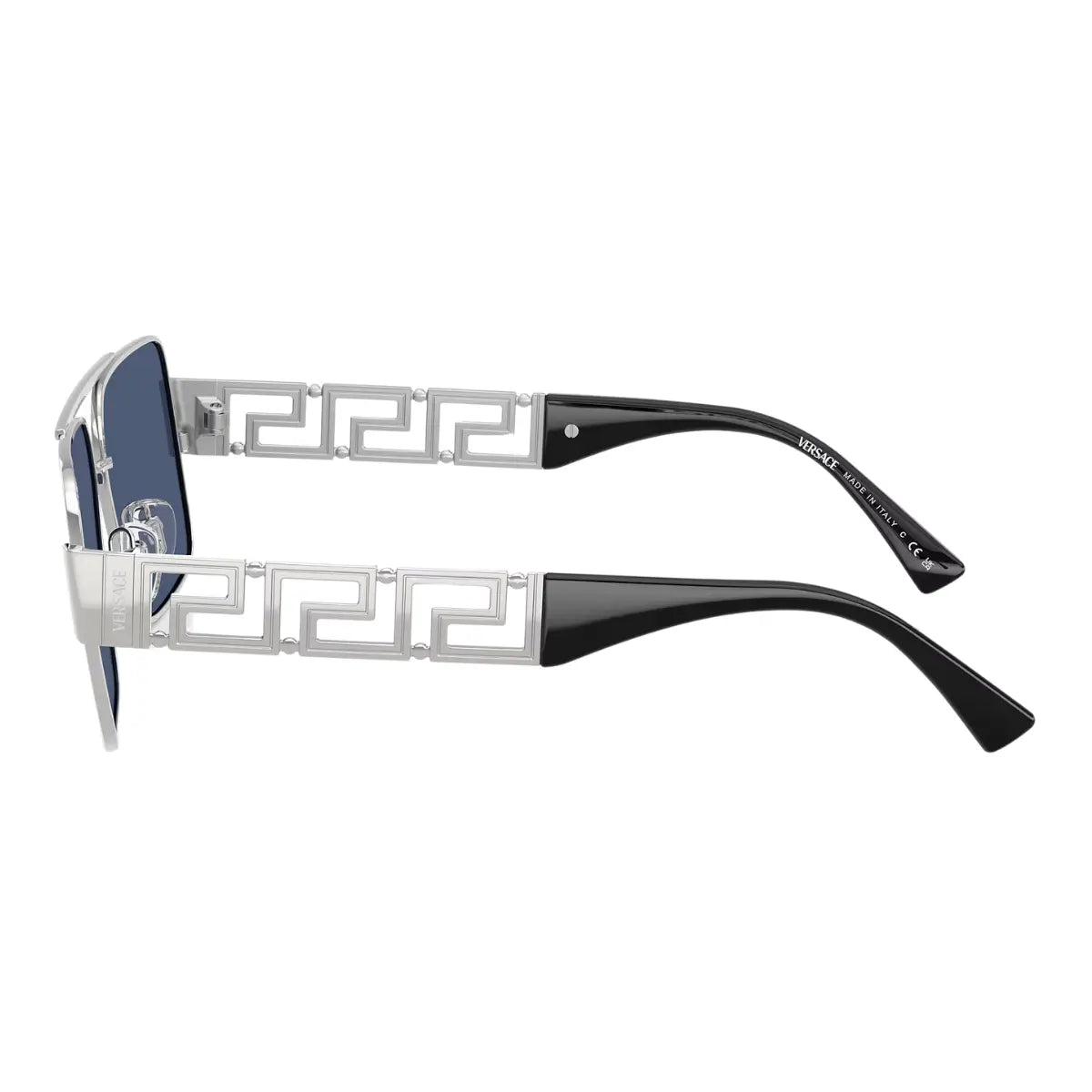 Stylish Versace Sunglass 2290 1001/80 featuring silver rectangle frame and UV protection. Trendy Versace sunglasses men and women love for fashion and comfort. optorium