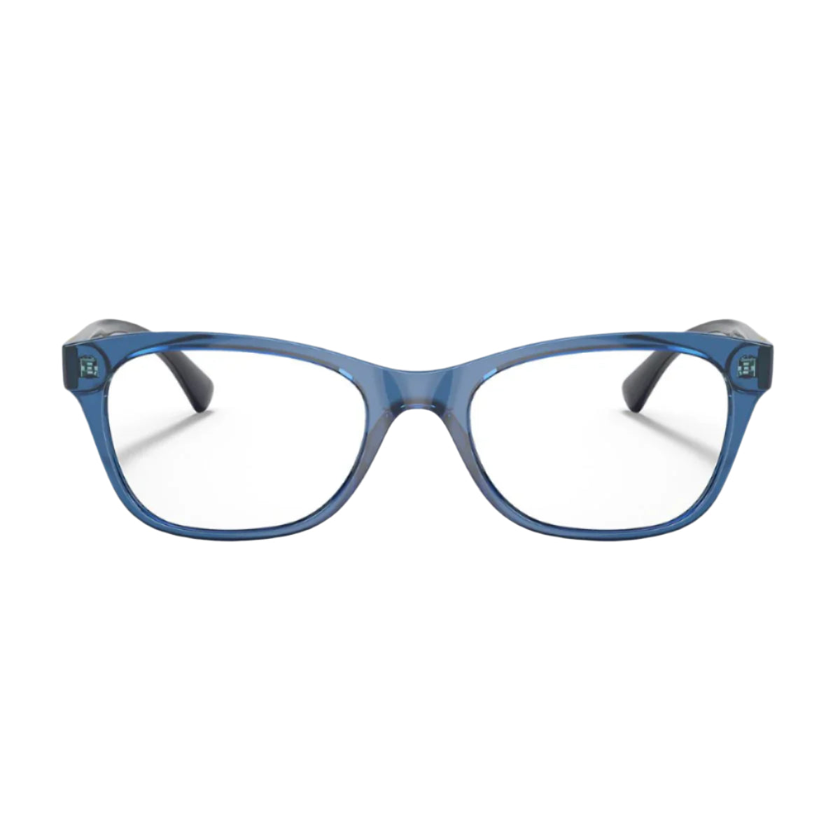 Vogue VO5424-B 2988 eyeglasses frame for women, transparent blue cat-eye design. Available online at Optorium.