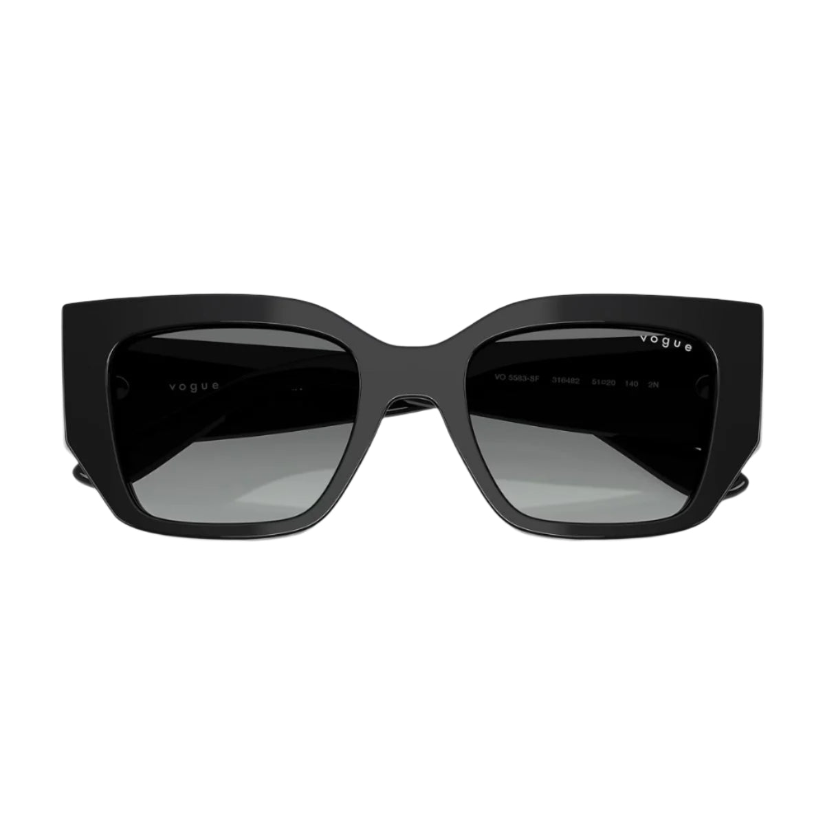 Vogue 5583-S W44/11 cat-eye shades for women, sleek black frame with grey lenses. Available at Optorium.