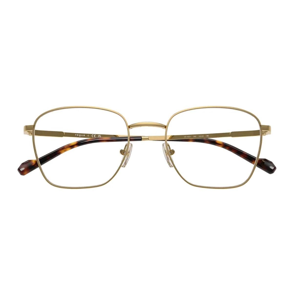 Vogue optical frames for women VO 4321 280 gold color . Explore stylish vogue eyewear India, vogue eyeglasses India, and square shape vogue frames exclusively at Optorium.