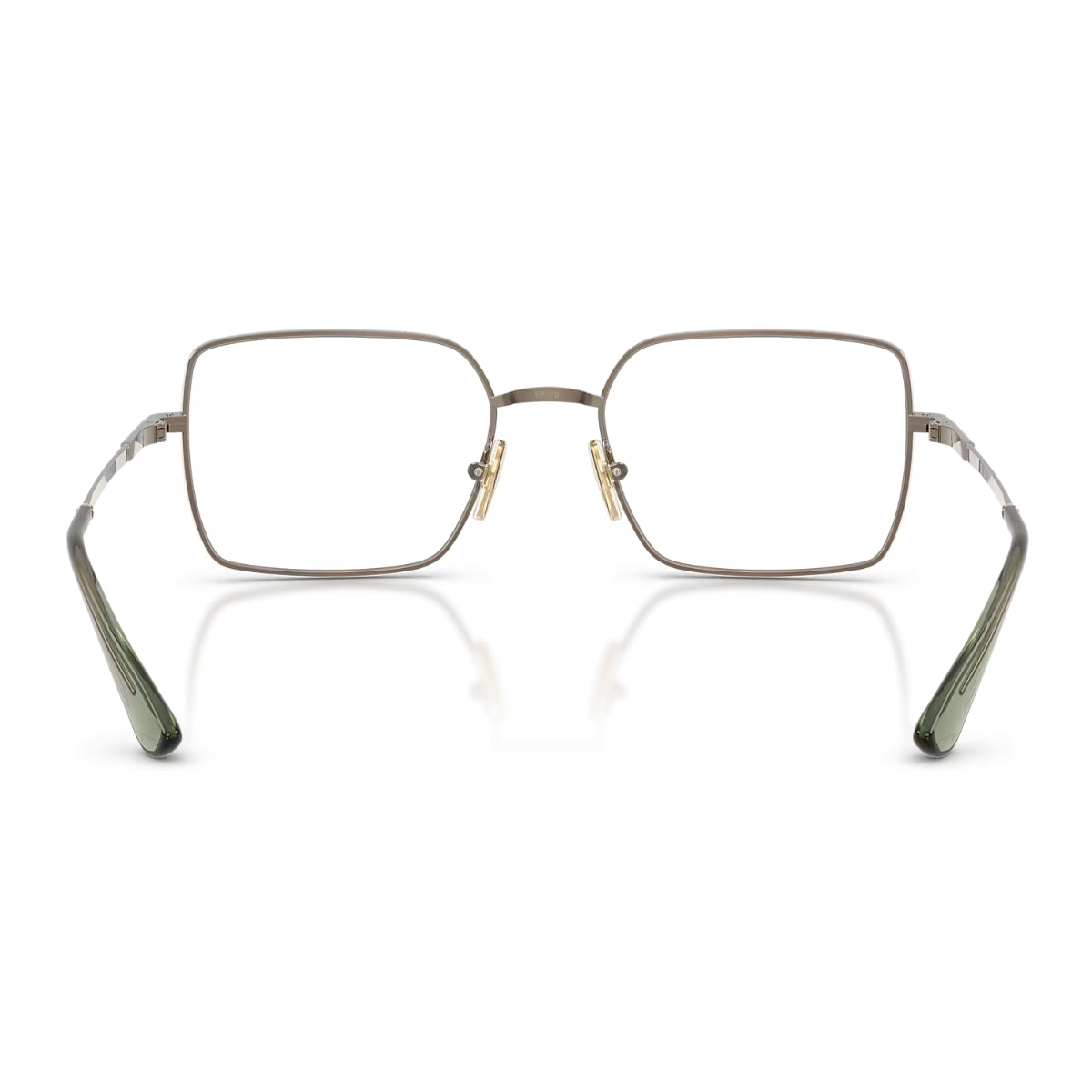Pair of square-framed glasses on a white background