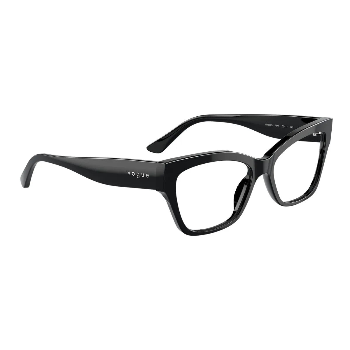 Luxury Vogue eyewear VO 5523 W44 cat-eye frames in shiny black color, fashionable glasses Vogue frames for women at optorium
