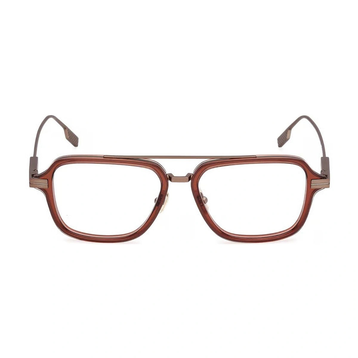 Zegna EZ5297 045 pilot eyeglasses men brown frame
