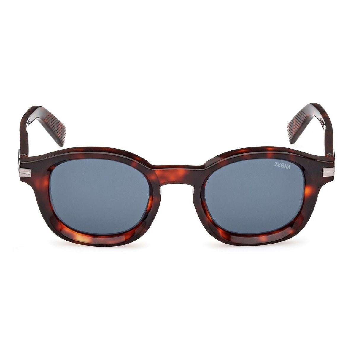 "Buy Zegna EZ0229 54V round UV protection sunglasses with Havana frame online - stylish and lightweight for men at Optorium."