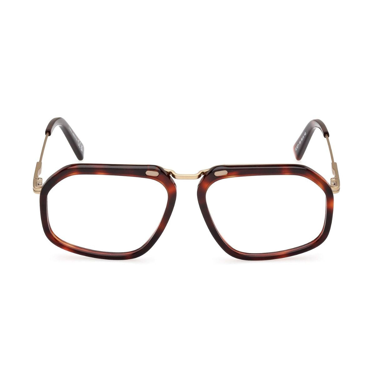"Stylish Zegna EZ5271 054 square red Havana prescription glasses frame for men at Optorium."