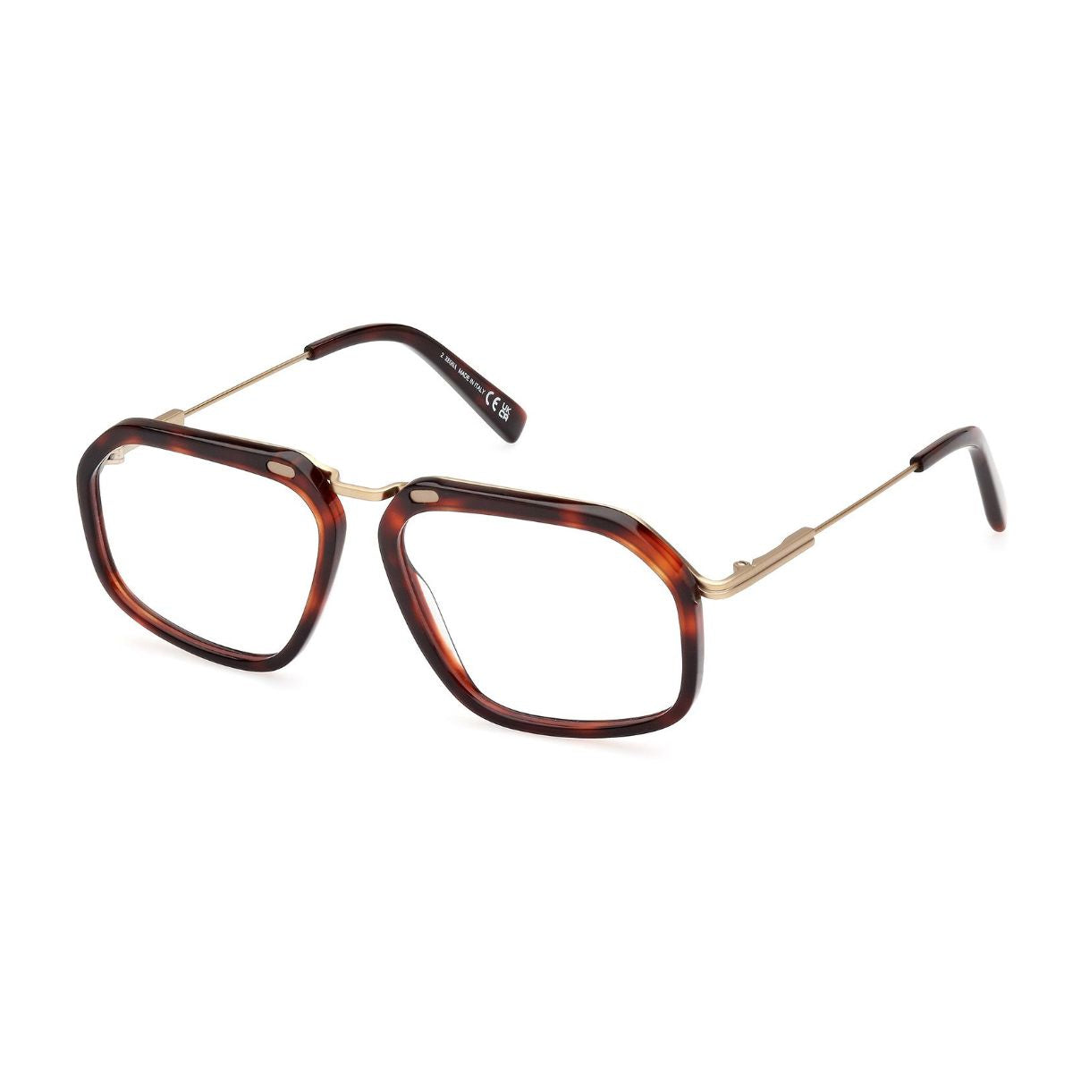"Zegna EZ5271 054 red Havana square eyewear frame for men - stylish prescription eyeglasses at Optorium."