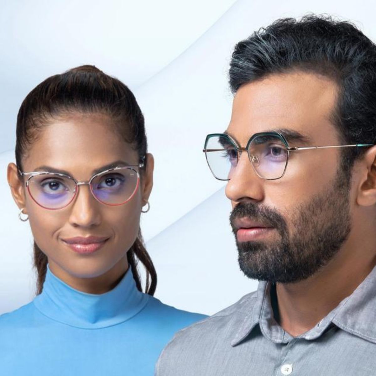 "Zeiss Progressive Light 2 lenses with DuraVision Chrome coating displayed on a clean white background | Available at Optorium"