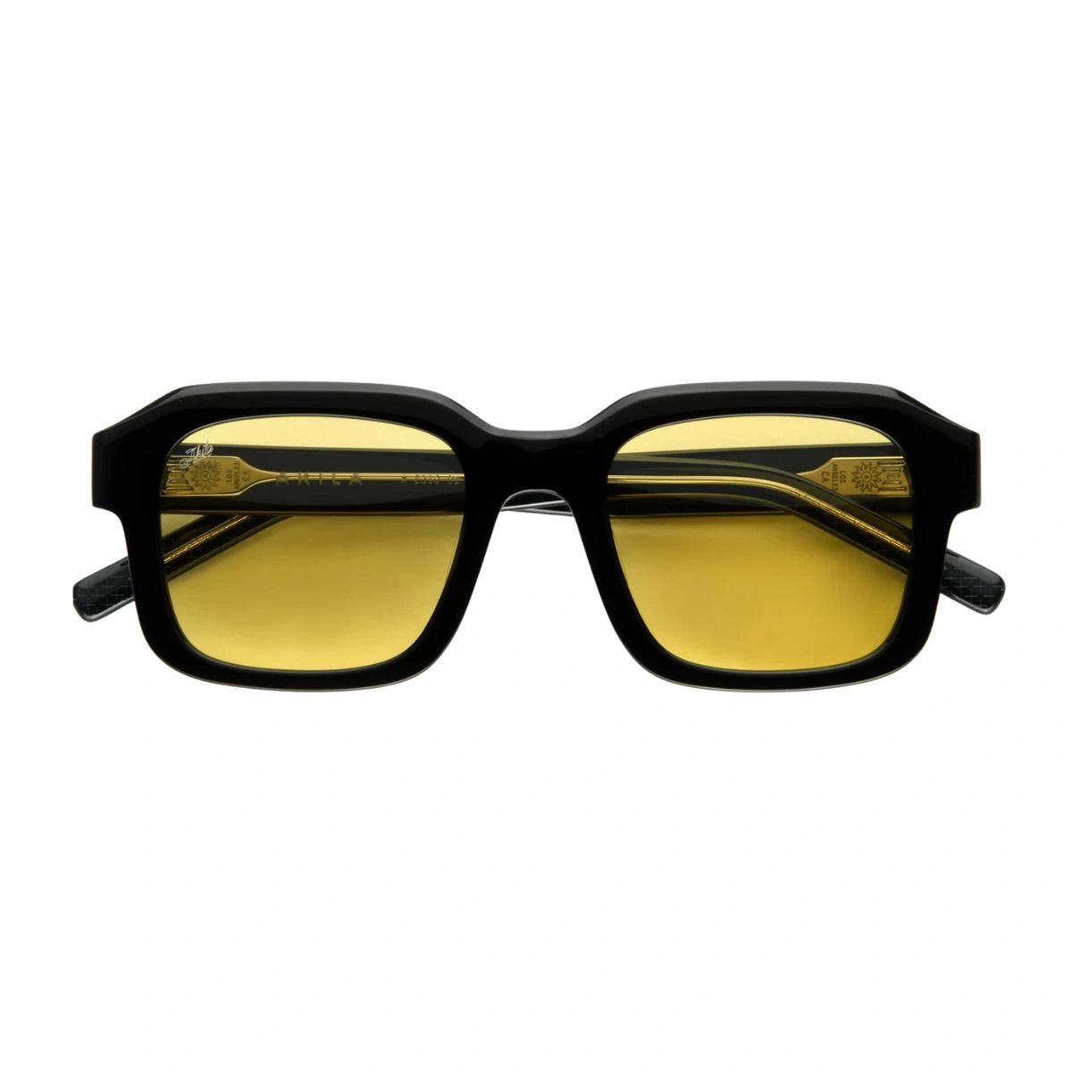 Discover AKILA Vera 2316 Unisex Black Square Sunglasses with Yellow Lenses