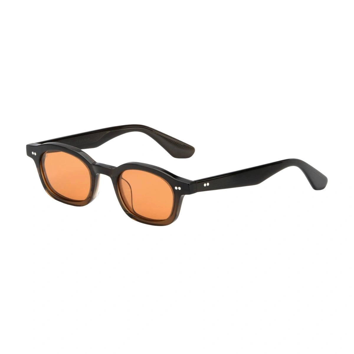 Unisex AKILA eyewear orange lenses brown frame detail