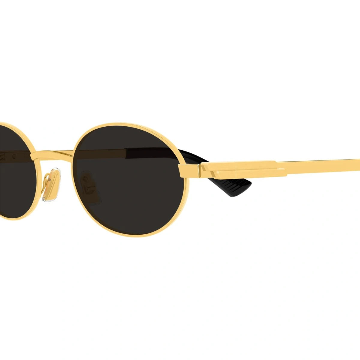 Bottega Veneta BV1470S 001 sunglasses with ribbon temples and black acetate tips