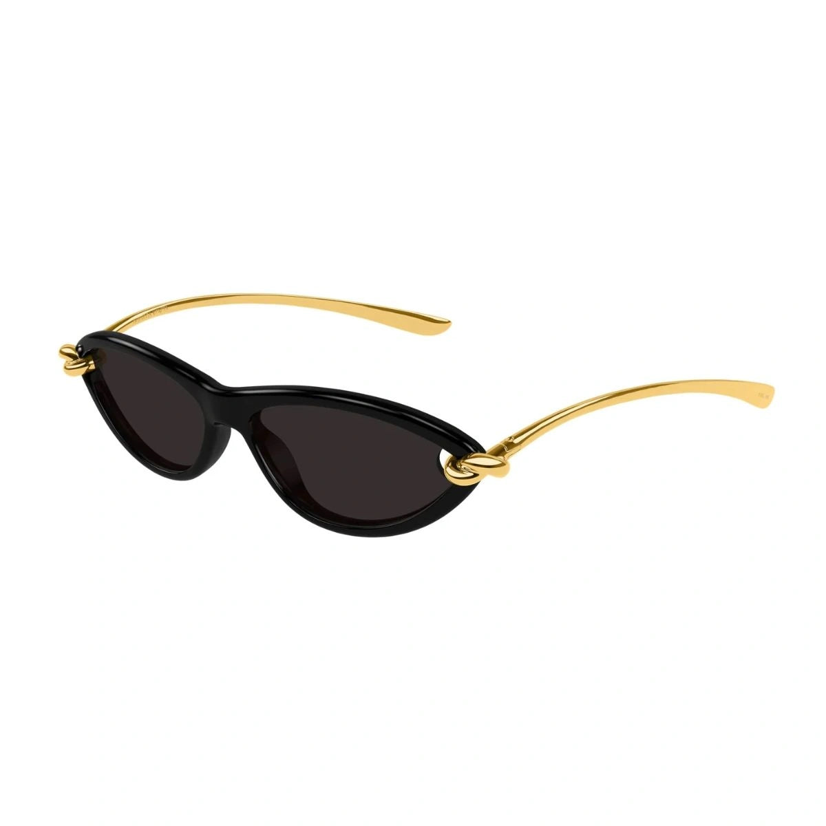 Explore BV1390S 001 women’s cat-eye sunglasses with gold knot temple details