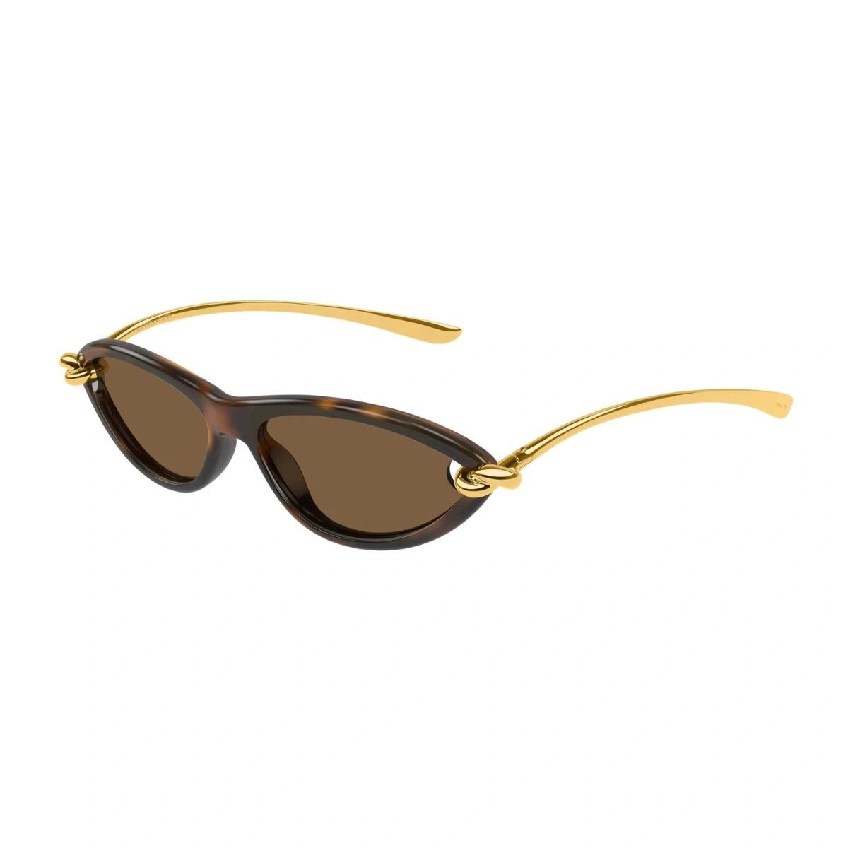 Explore BV1390S 002 women’s cat-eye sunglasses with gold Knot temple details
