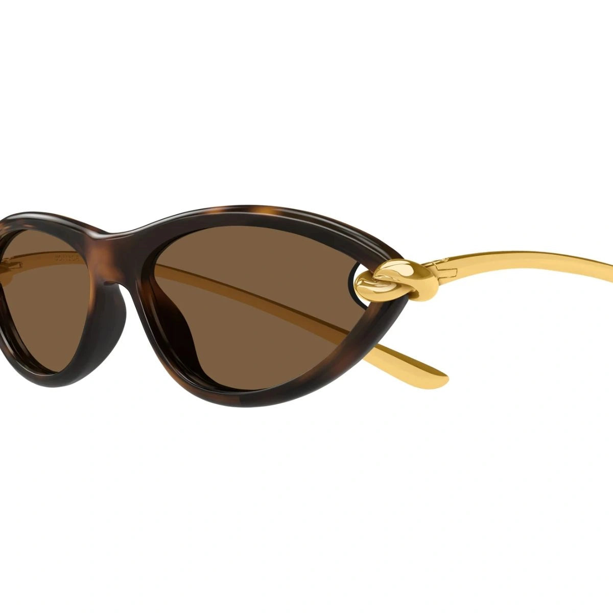 Elegant BV1390S 002 cat-eye sunglasses with signature gold-finished Knot details