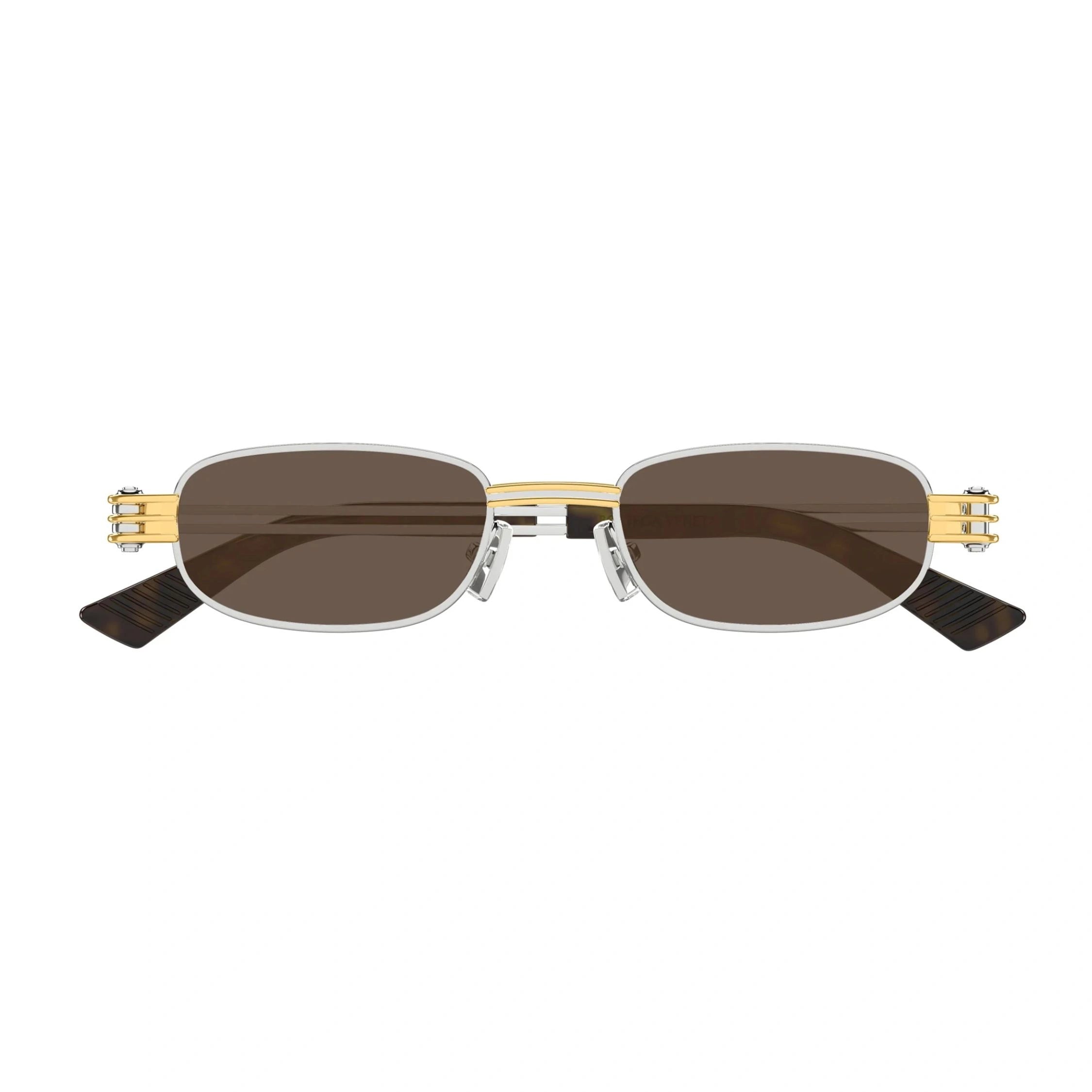 Introducing Bottega Veneta BV1381S 001 silver rectangular sunglasses