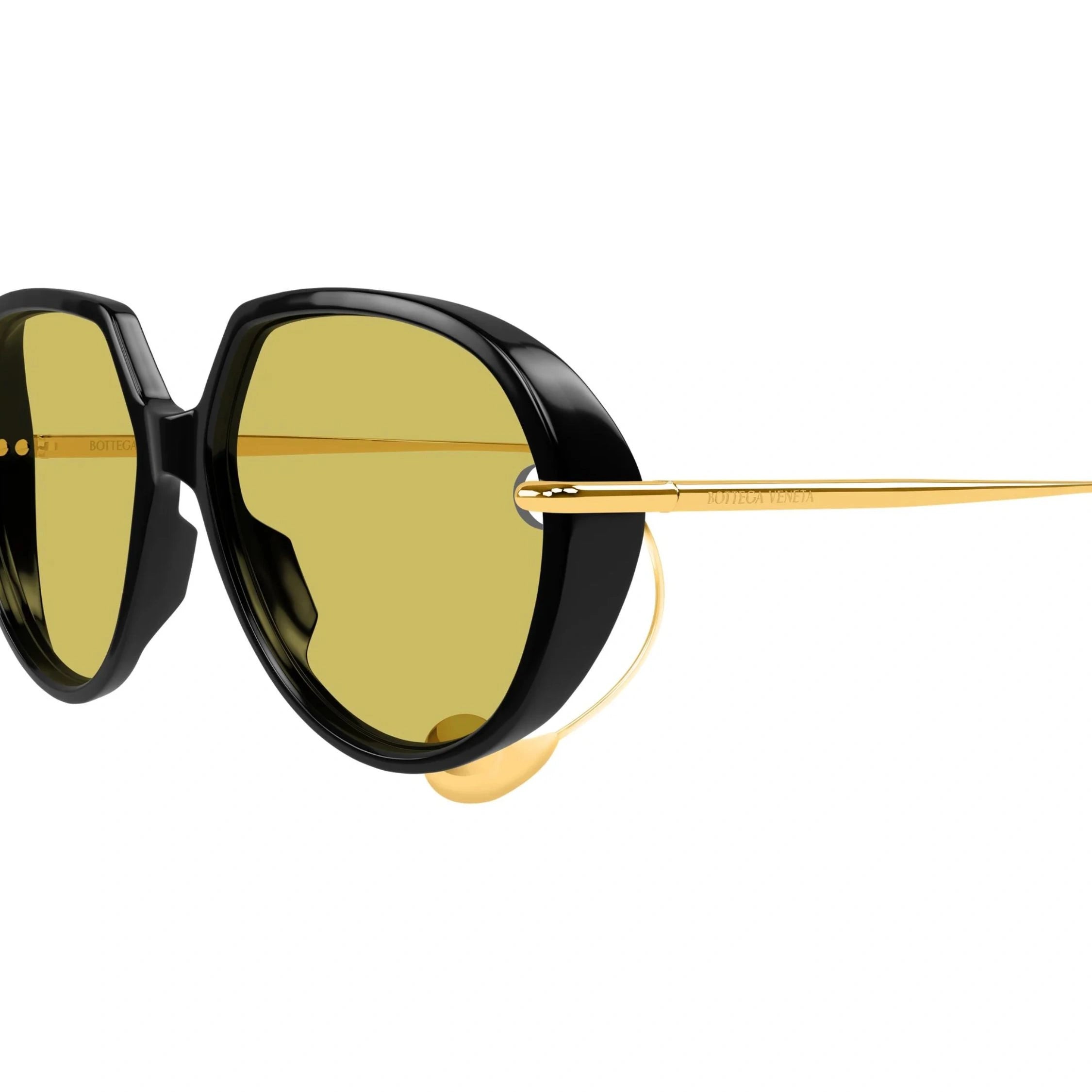 Bottega Veneta BV1436S 001 sunglasses with signature drop temple tips