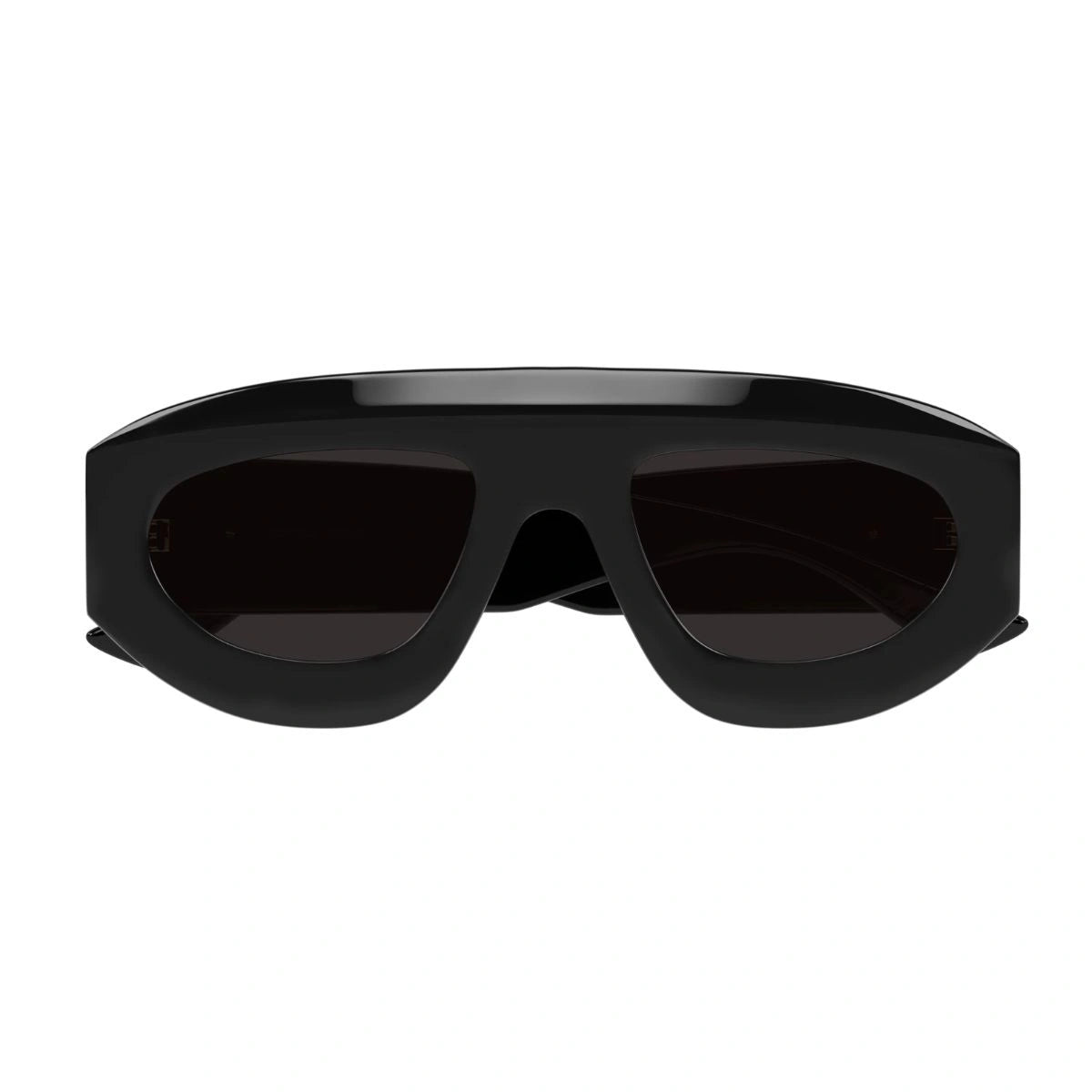 Introducing Bottega Veneta BV1358S 001 black geometric shield sunglasses.