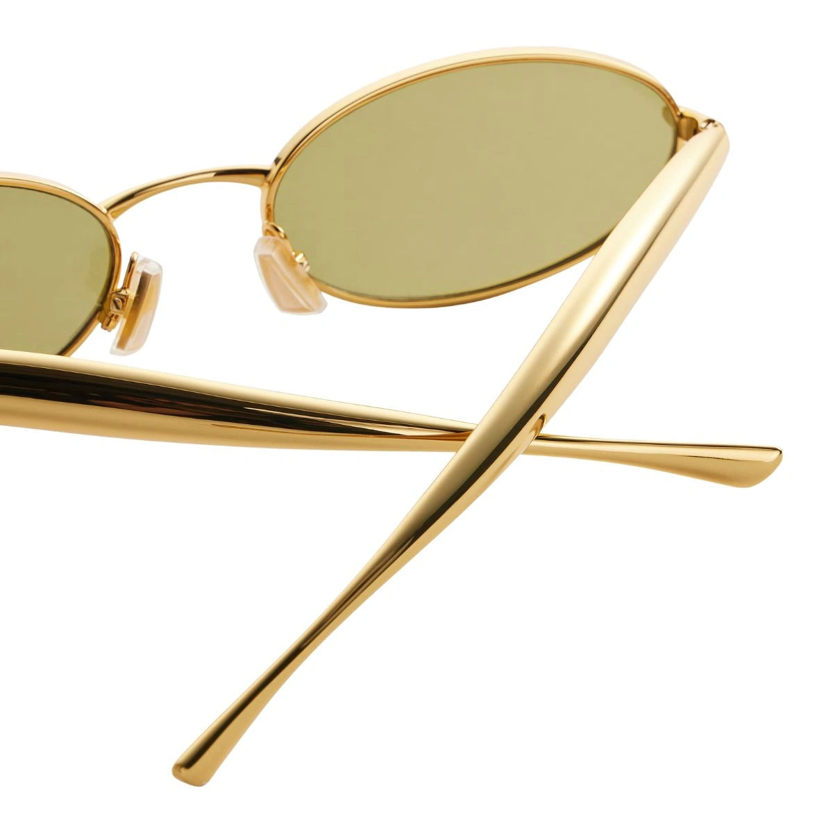 Experience Bottega Veneta BV1386S 006 gold Sardine sunglasses with green lenses