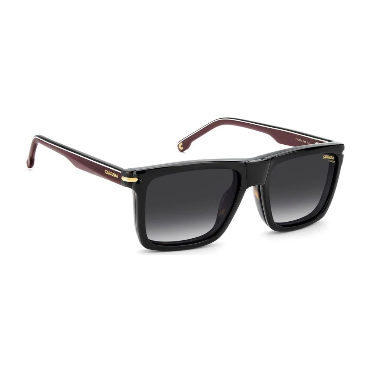 Carrera CA 387/C 086 men square eyeglasses with purple gradient clip-on lenses at Optorium