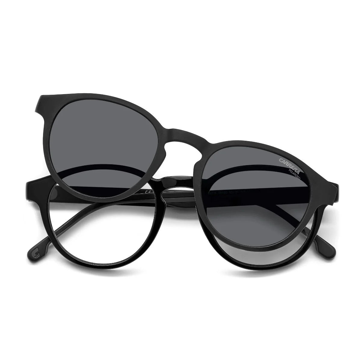 Black acetate Carrera CA 8066/CS 08A99 frames with grey polarized clip