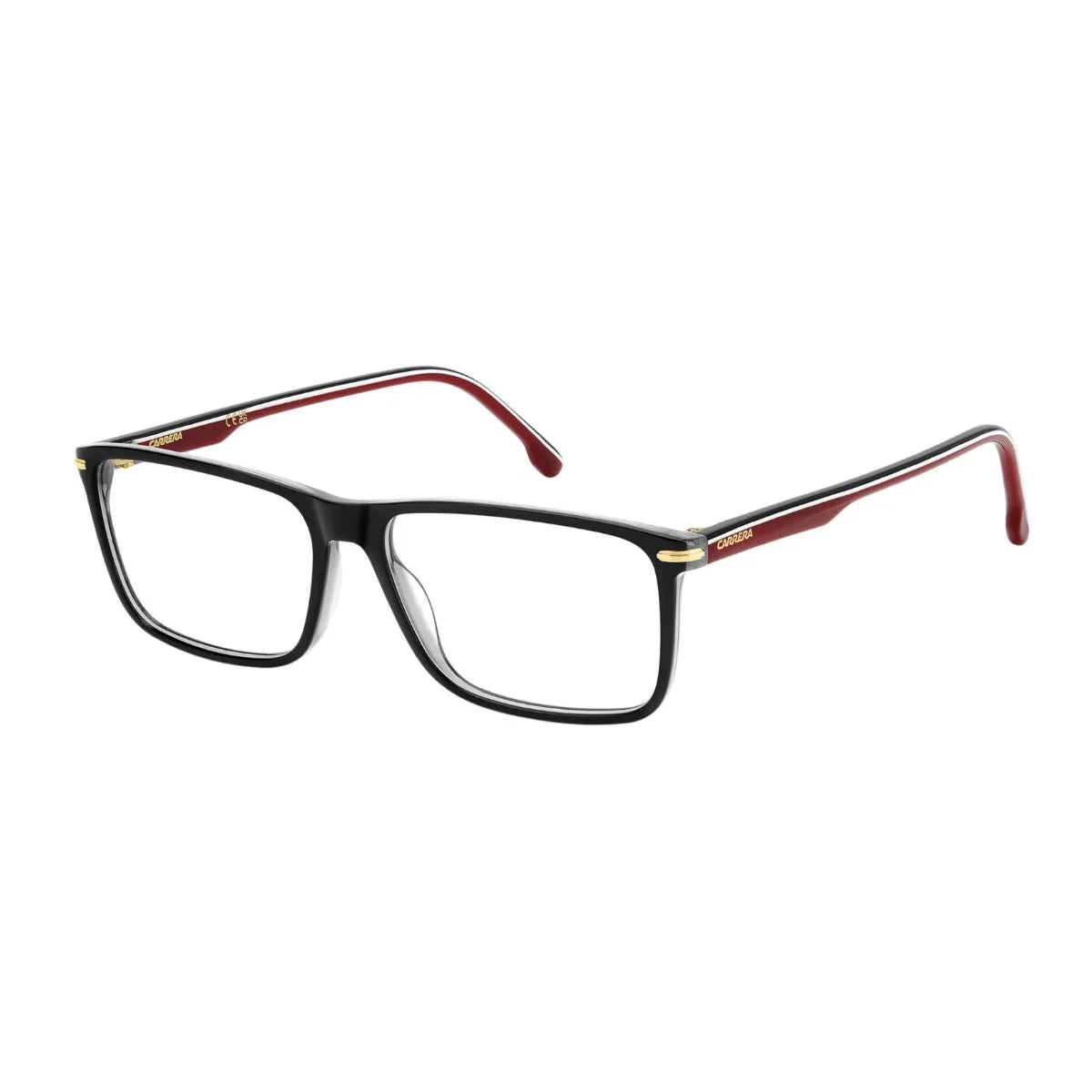Signature Carrera 382 OIT frames with red temples and gold-tone hinges