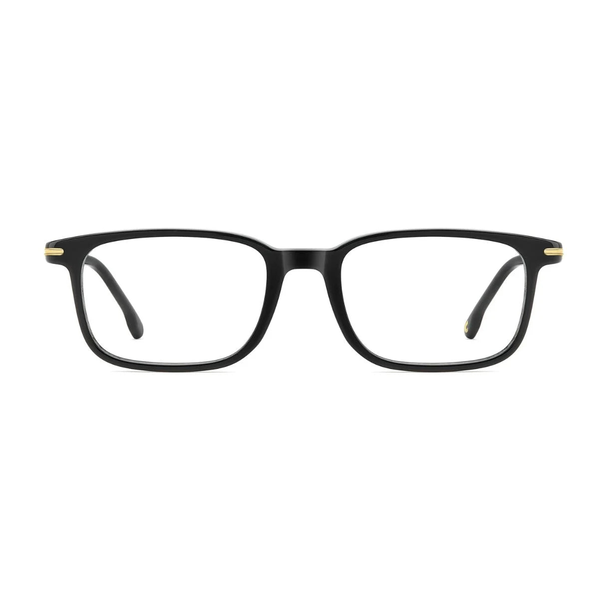 Carrera 397 807 men’s black rectangular eyeglasses with gold temples