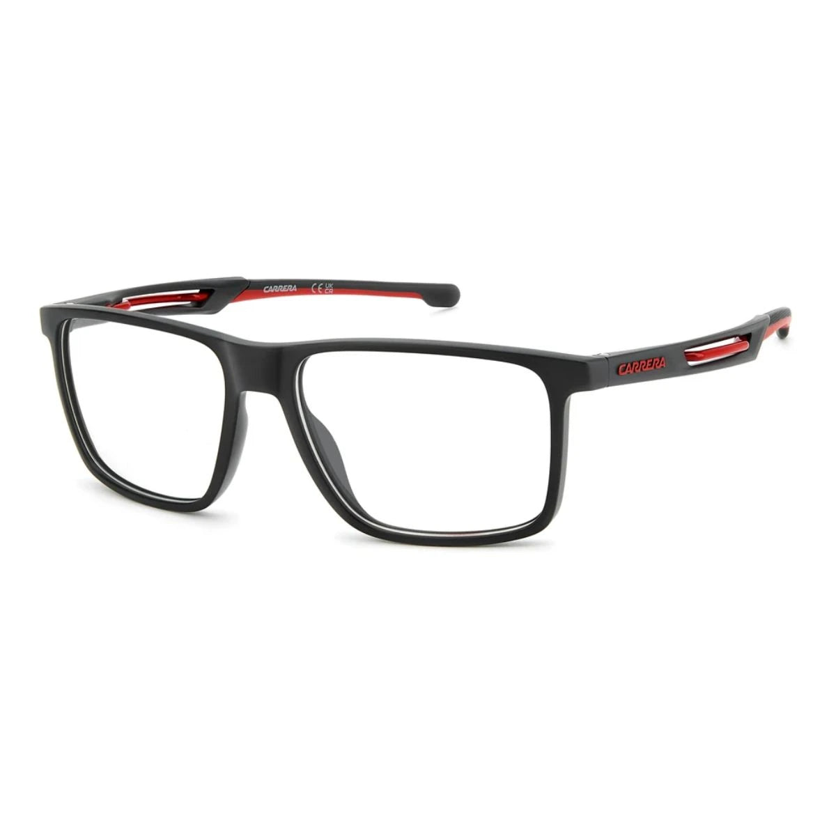 Carrera 8931 BLX black eyeglasses with red and black temples at Optorium India