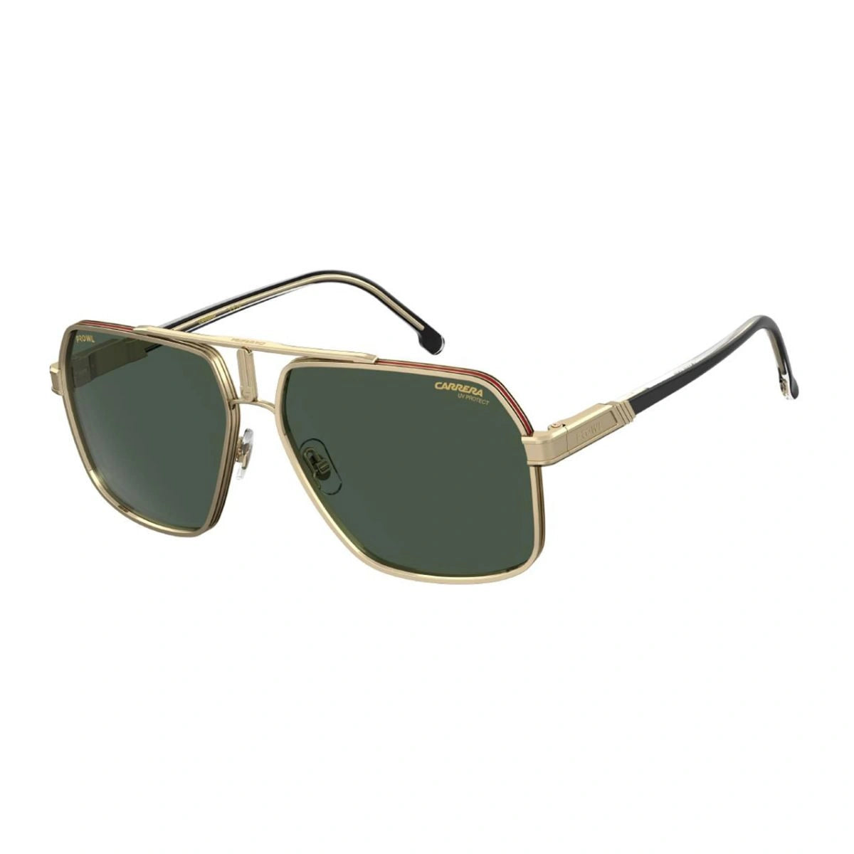 Carrera gold full-frame sunglasses for men with green colour lenses CA PRW 5/S/N W3JQT at Optorium India