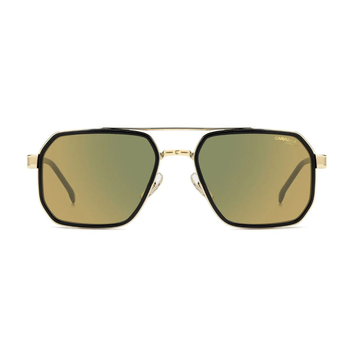 Bold Carrera 1069/S 71CMJ black gold rectangular sunglasses with mirror lenses