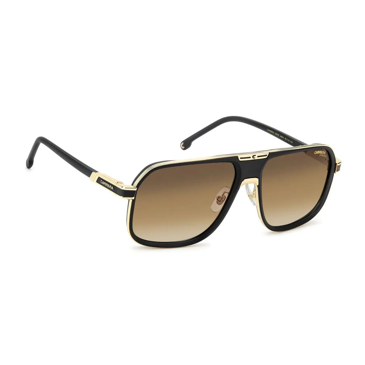 Showcasing Carrera 1090/S I46N4 black gold navigator sunglasses for men
