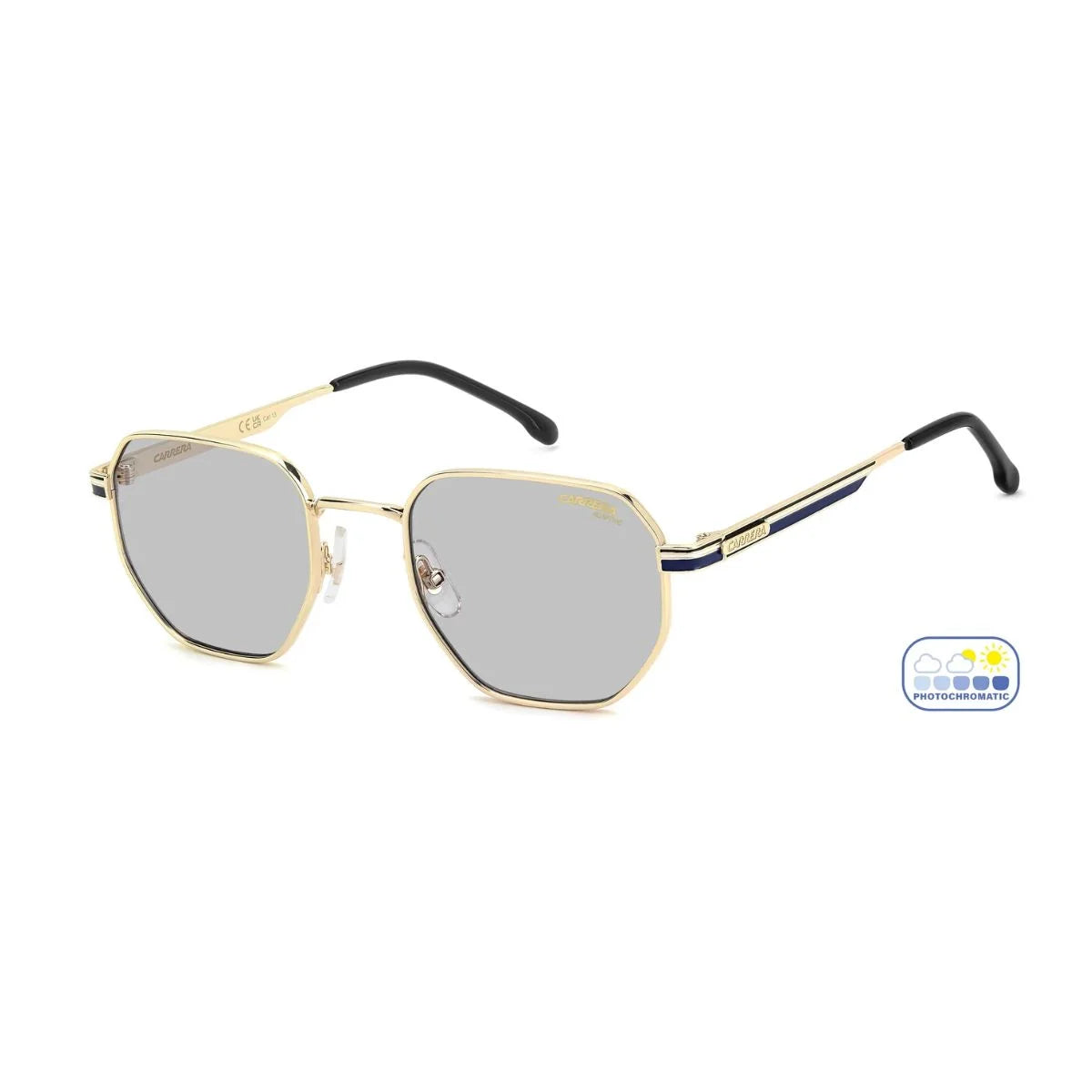 Men’s Carrera 308/S LKS7O sunglasses featuring gold Carrera temple branding
