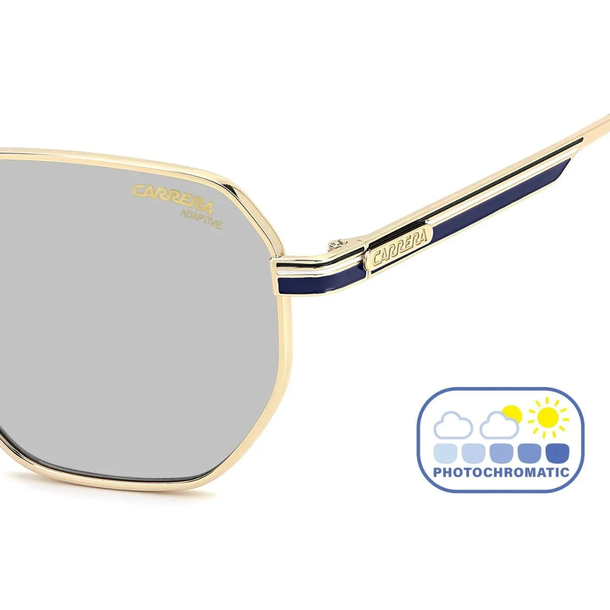 Adaptive Carrera 308/S LKS7O men’s sunglasses with gold metal frame