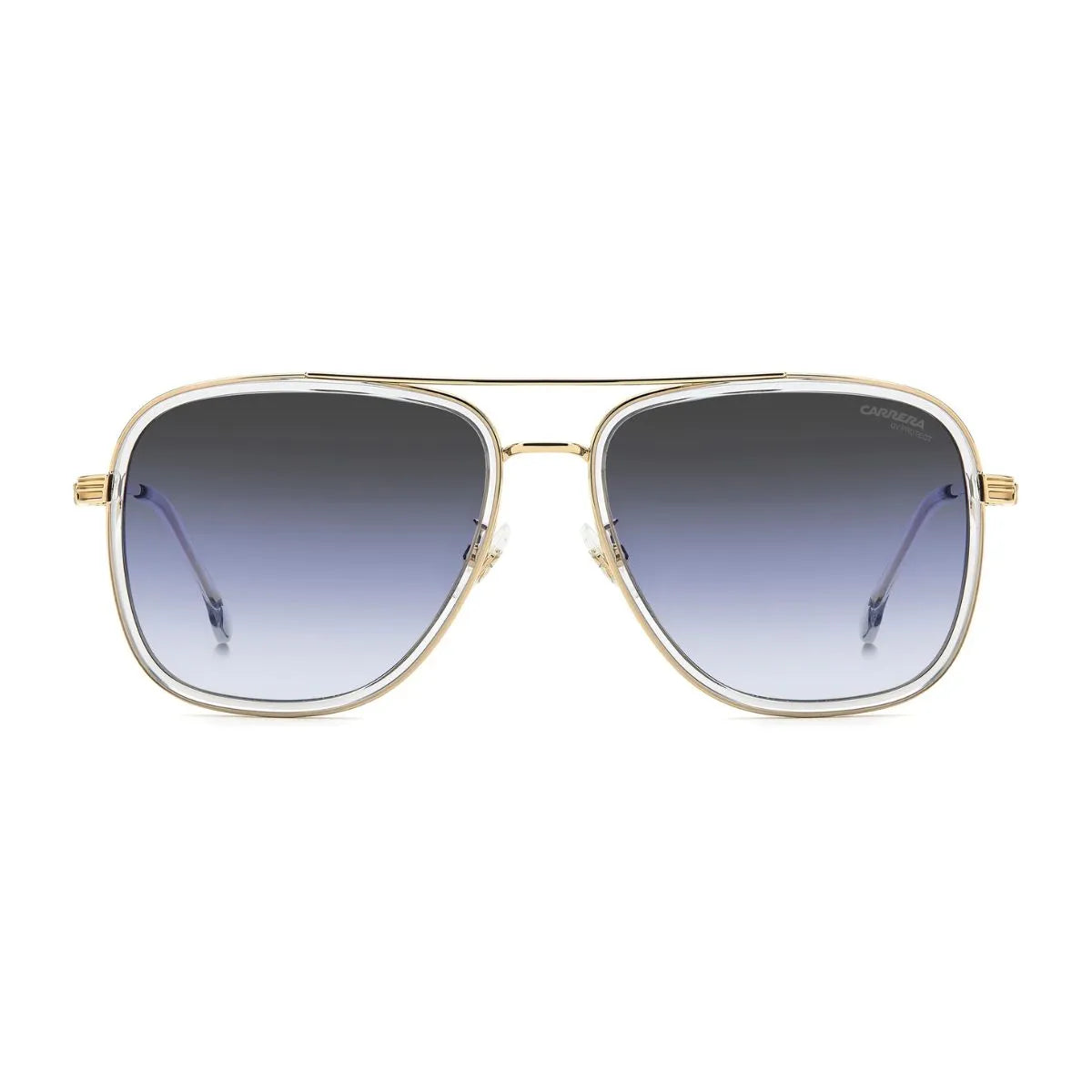 Carrera 3089/S KB7GB gold aviator sunglasses with blue lenses at Optorium