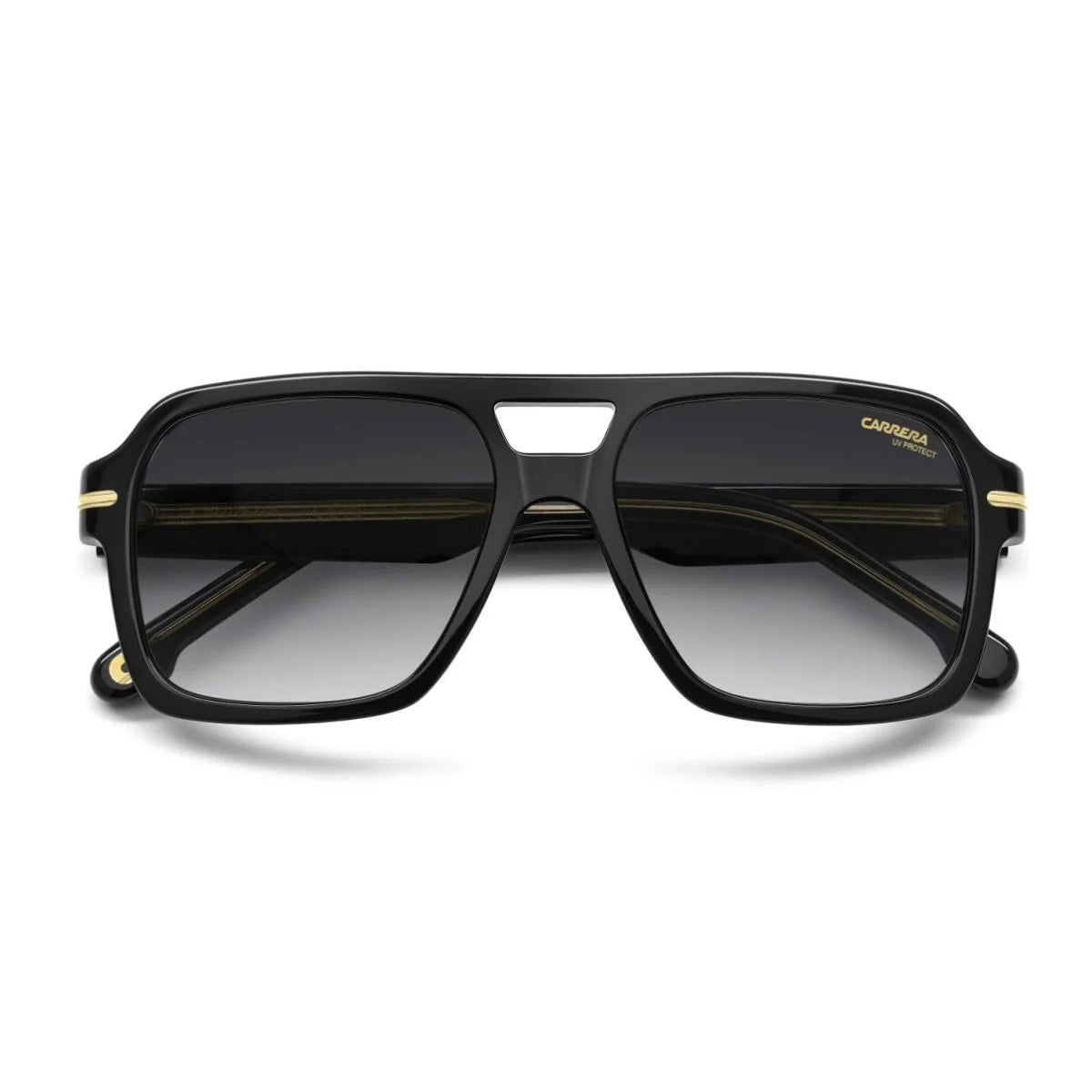 Carrera 377/S 8079O black vintage aviator sunglasses with grey lenses