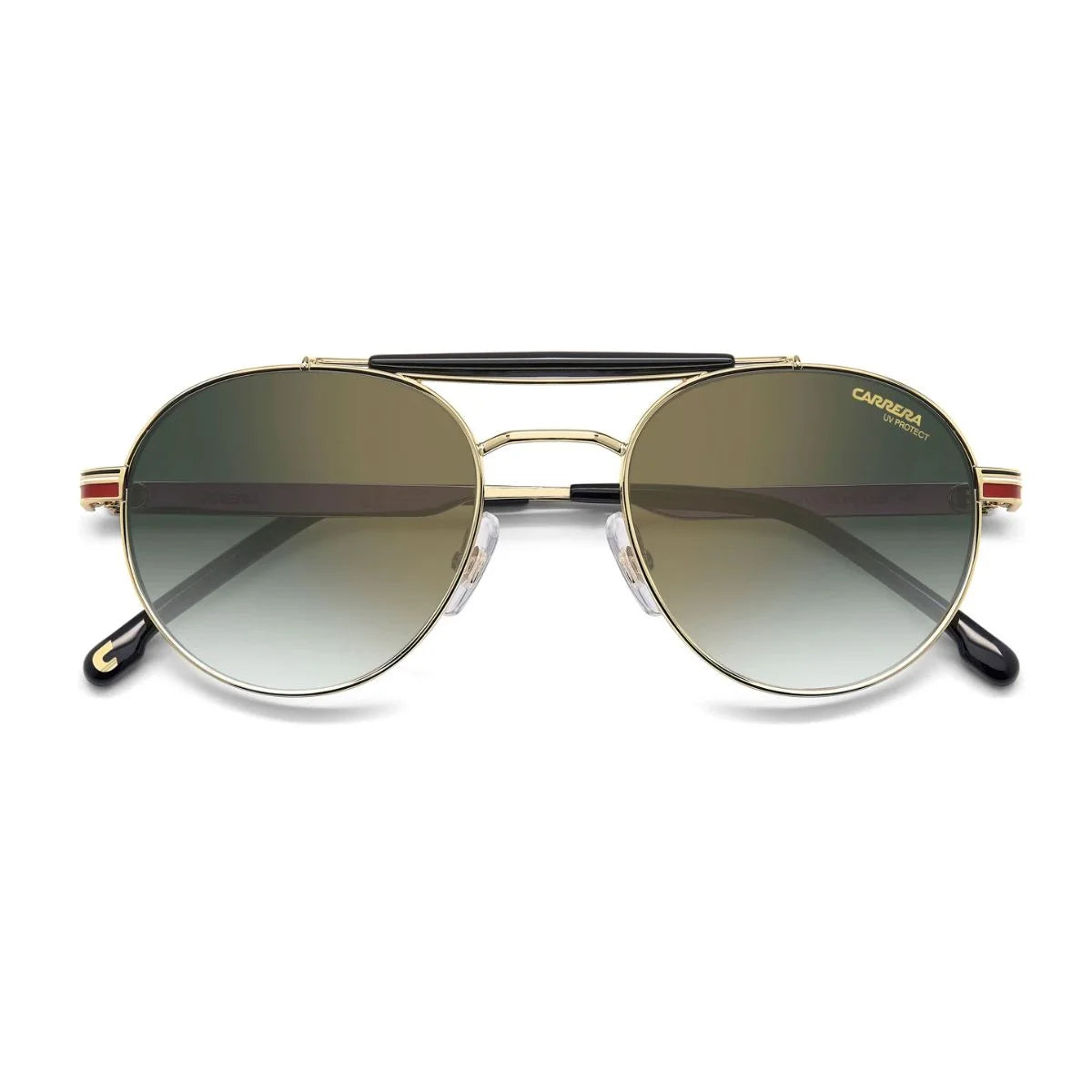 Iconic Carrera 381/S W3JD6 aviator shades with green UV protection lenses