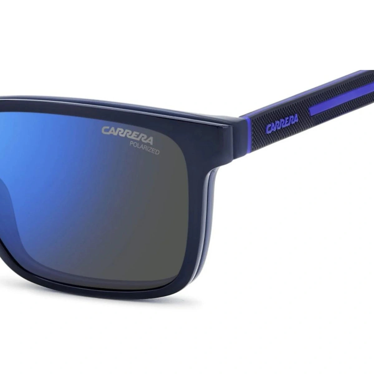 Carrera polarized designer goggles with blue mirrored sun lenses