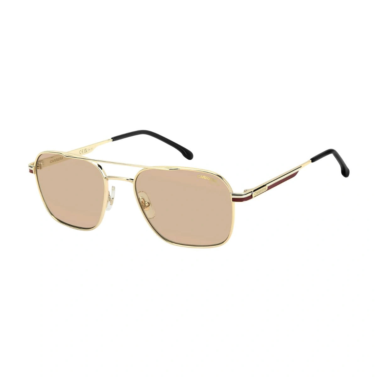 Gold frame Carrera shades with adaptive UV protection lenses