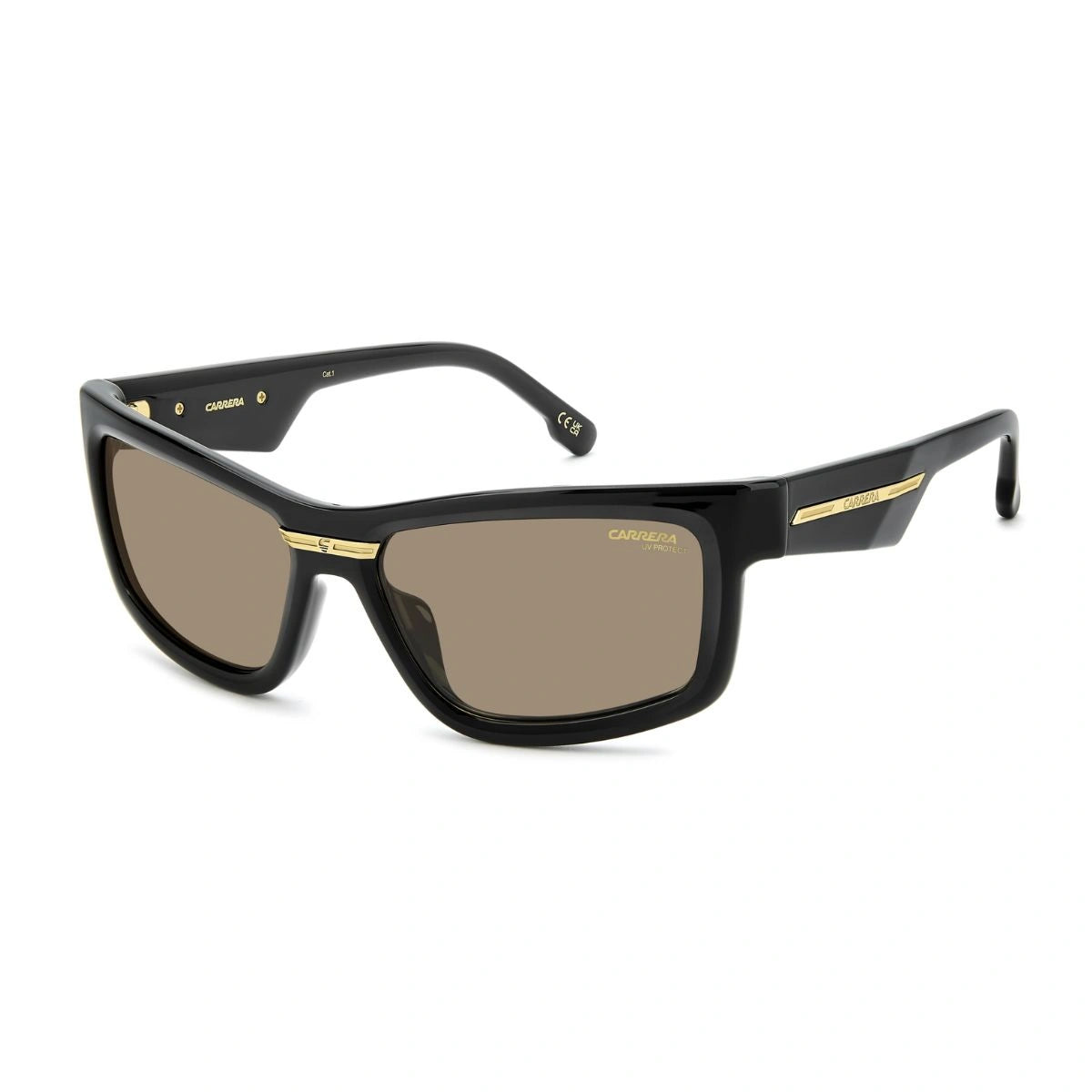 Authentic Carrera Victory C designer sunglasses with gold accents