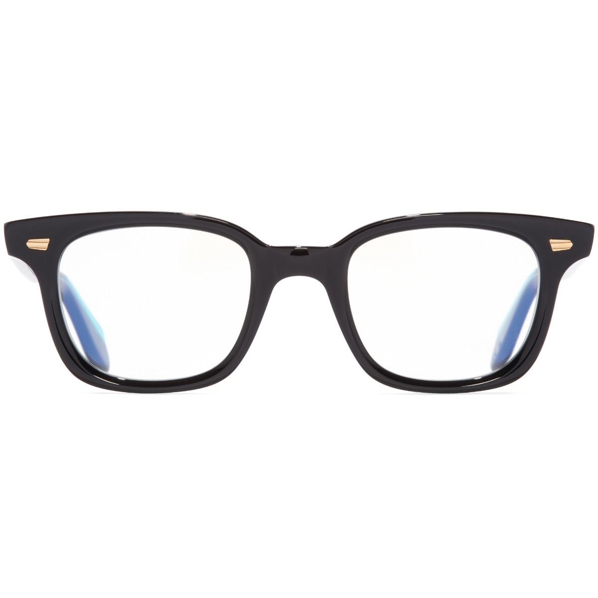 "Cutler & Gross 9521 01 square frame in teal on black, stylish eyewear online at Optorium."